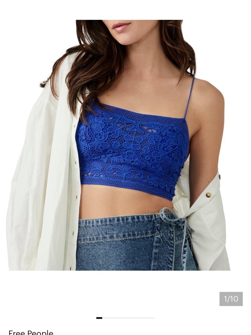 Free People Cobalt Blue Lace Lyra Camisole Bralette